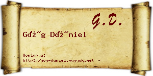 Góg Dániel névjegykártya